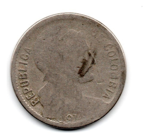 Colombia Moneda 5 Pesos P/m Año 1914 Km#279
