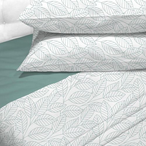 Sabanas Andes 180 Hilos Estampada Hojas Verde