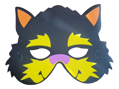 Antifaz Mapache × 6 Máscara Cartón Disfraz Cotillón Niños
