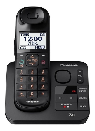 Teléfono Panasonic KX-TGL430 inalámbrico - color negro