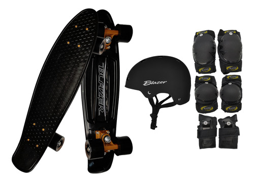 Patineta Tipo Penny Cruiser A4 Diseño + Protecciones + Casco