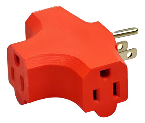 Adaptador O Enchufe Benjamín 3 Tomas Naranja Mayor Oferta 