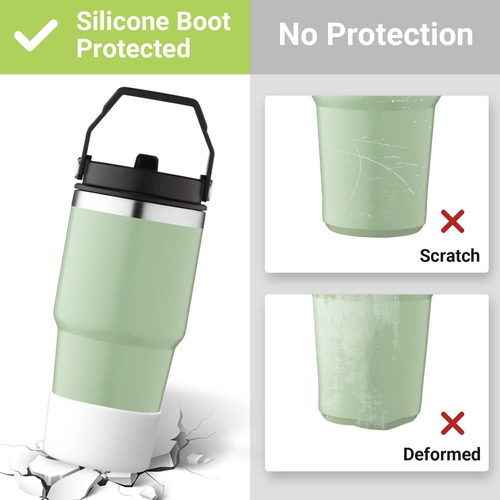 Stanley Quencher 30oz Vaso Taza Mug Termo Asa Con Funda Prot Rosa - Verde Quencher