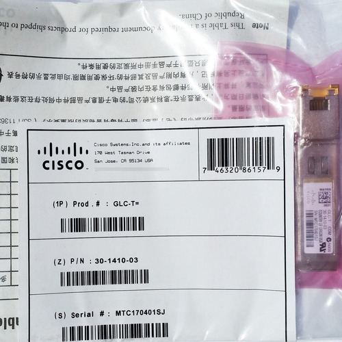 Cisco Glc-t 1000base-t Network Sfp Rj-45 100m (mini-gbic)