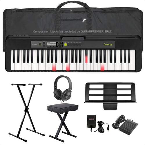 Organo Teclado Casio Lk-s250 Usb Funda Pedal Pie Banco Auris