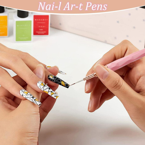 A Pincel De Revestimiento De Uñas Pincel De Punta Francesa
