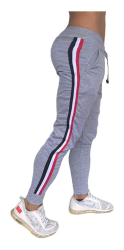 Sudadera Jogger Franjas, Pantalón Hombre Slim Fit Colores 