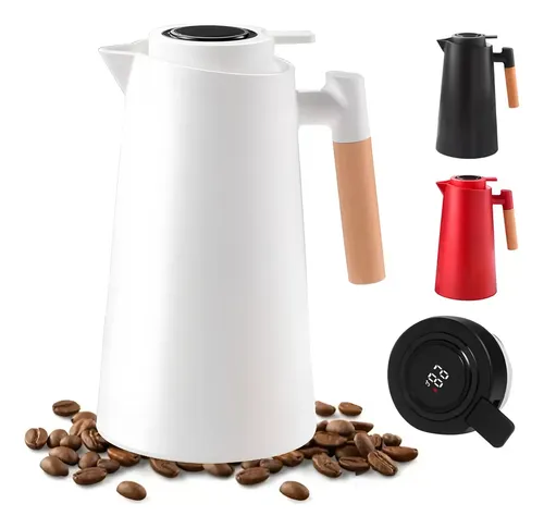 Garrafa Térmica 1 Litro Com Termômetro Led Para Chás / Café Branc...