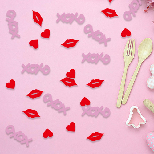 2 X 6x100 Piezas Confeti De Corazón Confeti De 2 Piezas