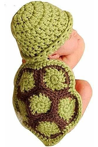 Disfraz Talla 0 A 6 Meses Para Bebé De Tortuga En Crochet