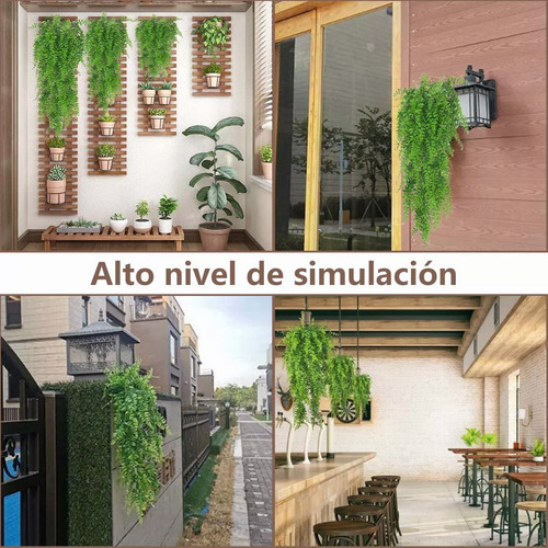 Helecho Artificial Planta , 6 Piezas Largo Colgantes Ferns