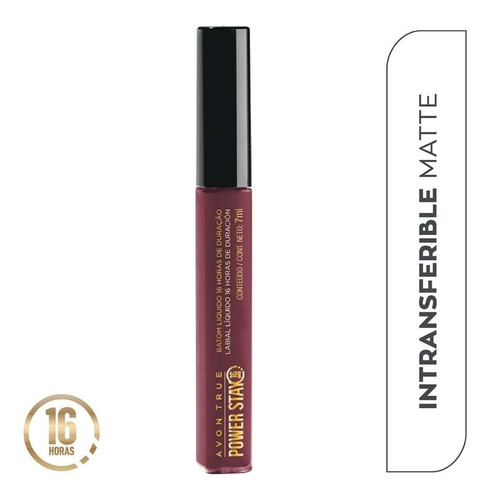 Avon Power Stay Labial Mate Líquido Indeleble 16h Color stay put sangria