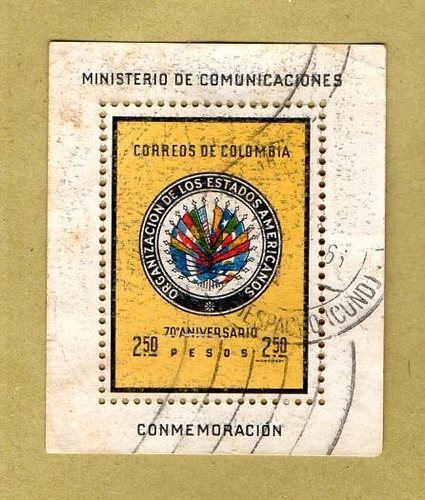 Estampilla Colombia Organización De Estados Americanos -1962