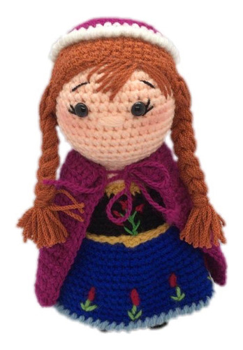 Muñeca Anna De Frozen Disney Tejida Peluche Amigurumi