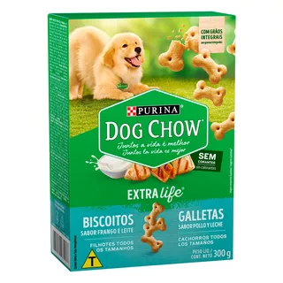 Biscoito para Cães Filhotes Frango e Leite Purina Dog Chow Extra Life Caixa 300g