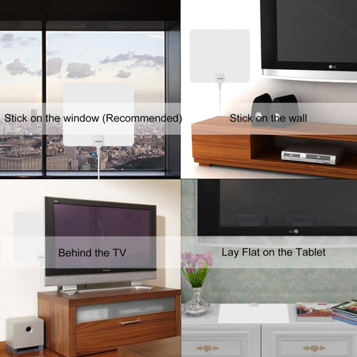 Antena De Tv Digital Hd Ultrafina Blanca Para Interiores