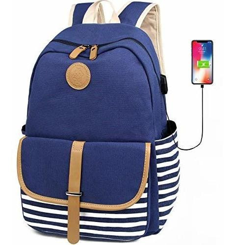 Flymei Cute Backpack For Girls, Lightweight Canvas Backpack 