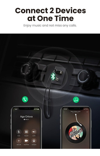 Receptor De Carro Bluetooth Ugreen Auxiliar Com Microfone