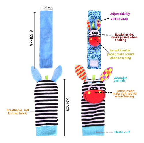 Sonajero De Muñeca Buscador De Pies Juego De Calcetines Para