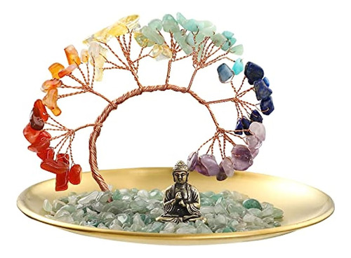 Árbol De Cristal De 7 Chakras - Estatua De Buda - Árbol Del 