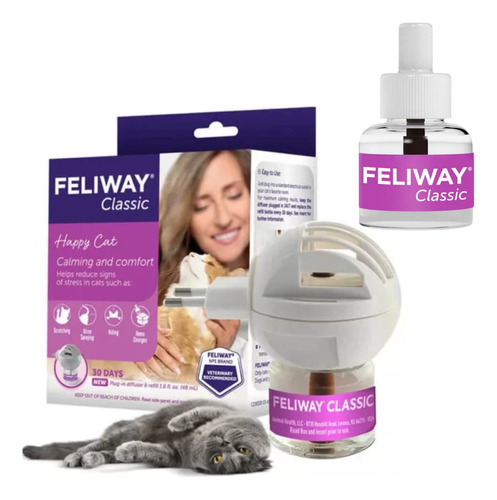 Feliway Cat Difusor Feromonas Con 2 Repuestos Nueva Formula