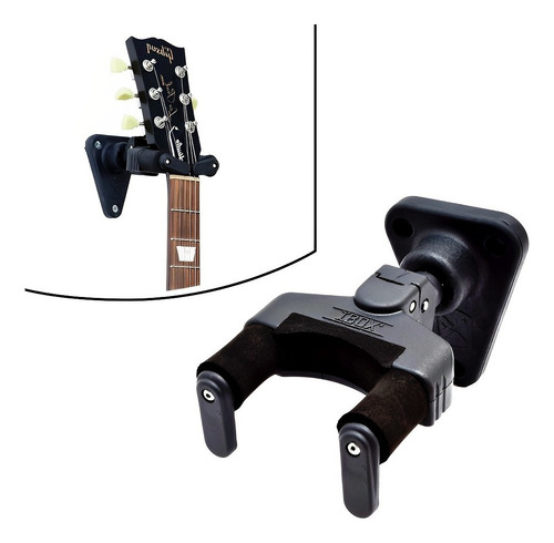 Suporte De Parede Para Violão E Guitarra, Trava Automática C