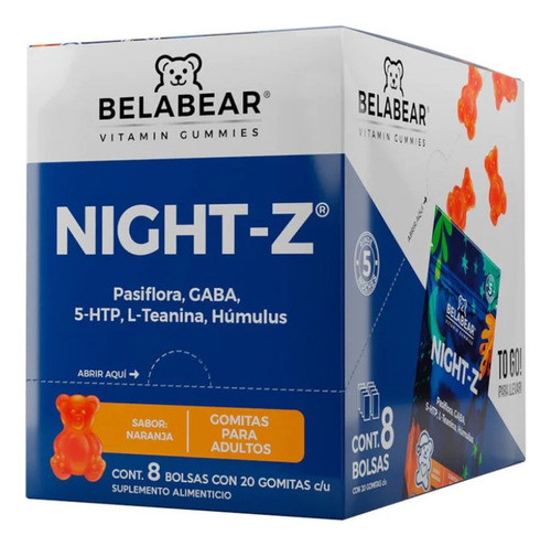 Belabear Night-z Caja Display Con 8 Sobres 20 Gomitas Sfn