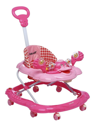 Andador Bebe Manija Musica Y Luz Pato Felcraft Rosa