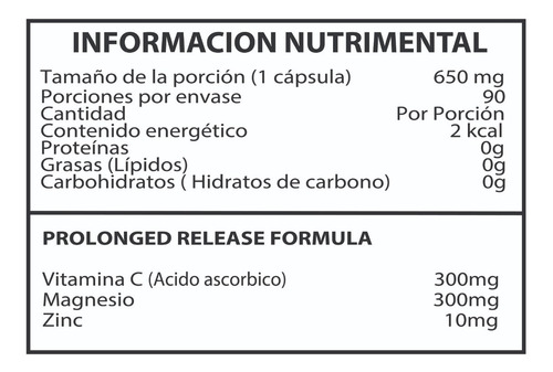 Imagen 2 de 10 de Vitamina C24h De Liberacion Prolongada 90 Capsulas