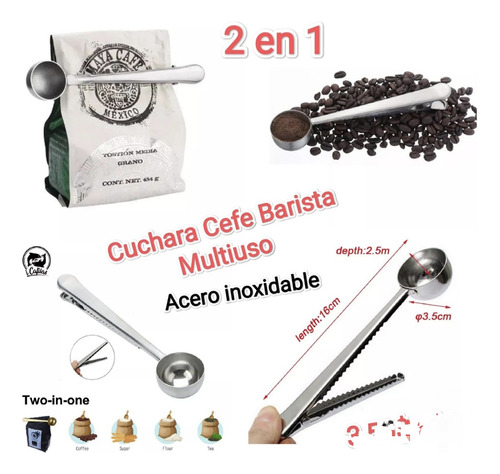 Cuchara Cafe Barista Arte Latte Acero Inoxidable 