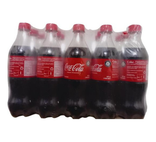 Gaseosa Cocacola 600ml, Pack X 15 - L a $6