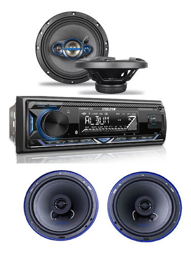 Autostereo Steelpro Y 4 Bocinas Redondas Soundstream 6.5 