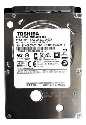 Disco Duro Interno Toshiba Mq04abf Series Mq04abf100 1.0 1tb