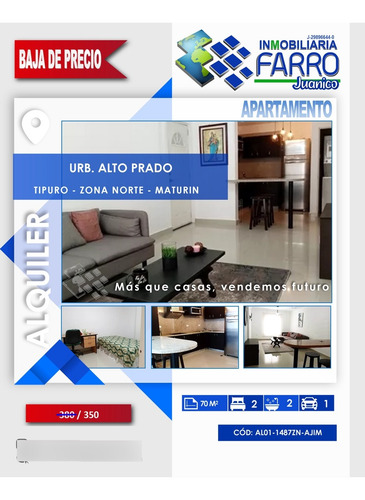 Imagen 1 de 15 de Se Alquila Apartamento Urb Alto Prado Al01-1487zn-ajim
