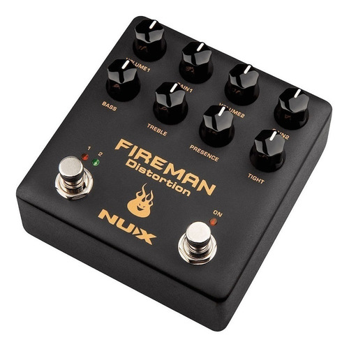 Pedal de efeito preto NUX Fireman Distortion NDS-5