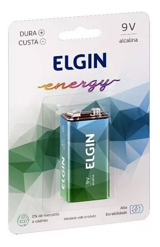 2pcs Bateria Elgin 9v Alcalina Original Pilha Blister