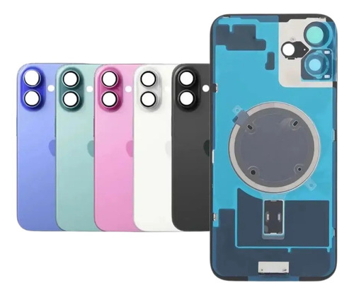 Tapa Trasera Completa Glass Compatible Con Iphone 16 Negro Iphone 16