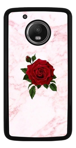 Funda Protector Para Motorola Moto Marmol Rosa Flor