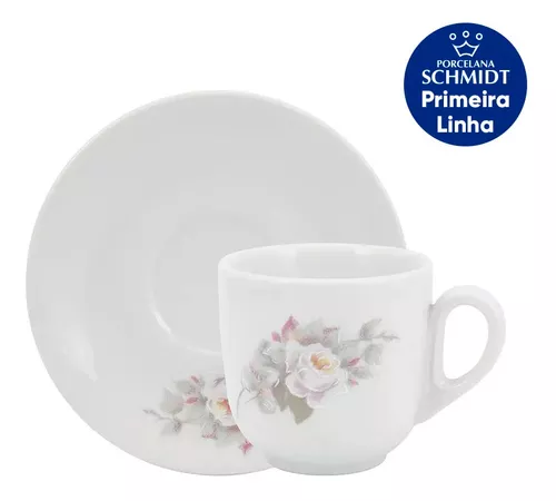 Pires antigo Para Xícara De Chá Porcelana Schmidt Decorada 03 Unid.