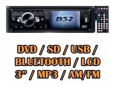 Stereo B52 Dv8617 Usb Aux Dvd Sd Bt Rca Lcd 3 S/mecanismo