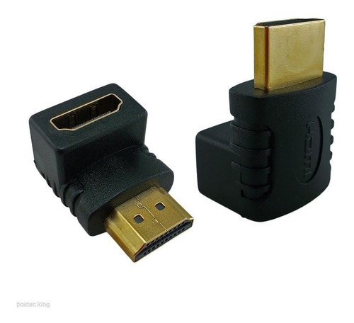  Adaptador Curva Hdmi Em L 90 Graus Macho X Femea Tv Parede