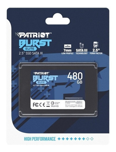 Disco Duro Patriot Solido 480gb Ssd 2.5 Sata 3 Burst Elite