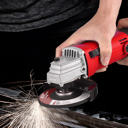 Corte De Amoladora Angular, Uso Rojo Y Ruedas, Solapa De Dis
