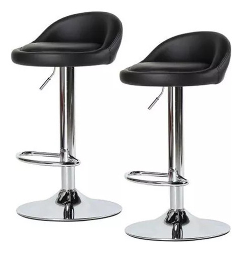 Pack 2 Silla Bar Taburete Piso Altura Regulable Respaldo
