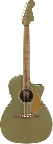 Guitarra Electroacústica Fender California Newporter Player Newporter Plyr para diestros olive satin brillante
