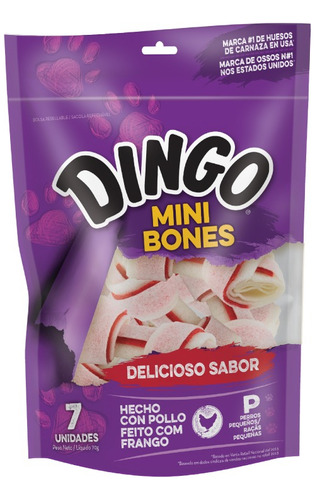 Hueso Para Perro Dingo Dingo Mini Bones, 70 Gr, 7 Un