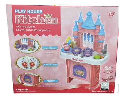 Cocina De Juguete Para Niños Y Niñas Set 34 Accesorios