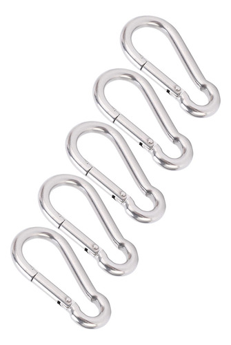 Clip De Mosquetón Spring Snap Hook, 5 Piezas, 80 Mm, Acero I