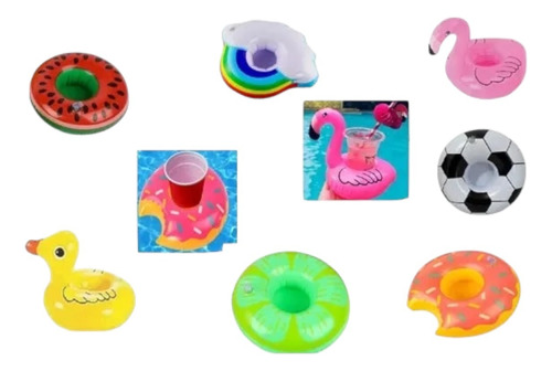 10 Porta Vasos Inflable Albercada Fiesta Jardin