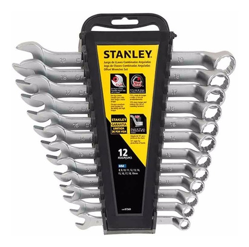 Juego 12 Llaves Combinadas Acodadas Stanley Estuche 97569